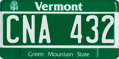 VT license plate CNA432