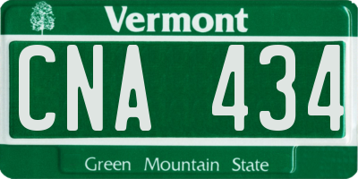 VT license plate CNA434