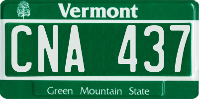VT license plate CNA437
