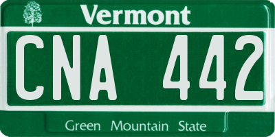 VT license plate CNA442