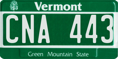 VT license plate CNA443