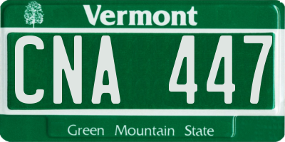 VT license plate CNA447