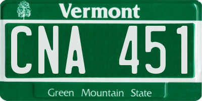 VT license plate CNA451
