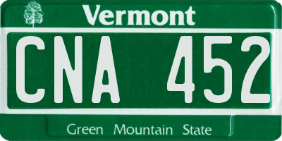 VT license plate CNA452