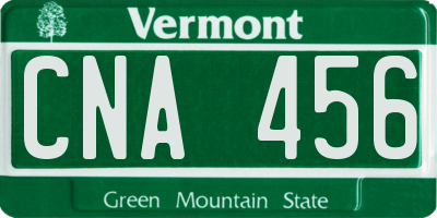 VT license plate CNA456
