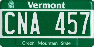 VT license plate CNA457