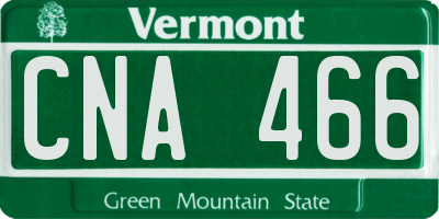 VT license plate CNA466