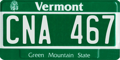 VT license plate CNA467
