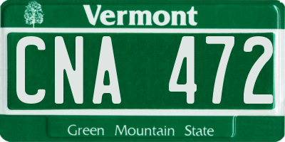 VT license plate CNA472