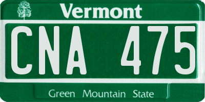 VT license plate CNA475