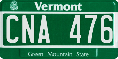 VT license plate CNA476