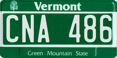 VT license plate CNA486