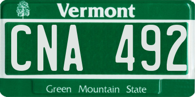 VT license plate CNA492