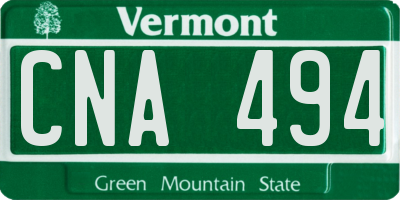 VT license plate CNA494