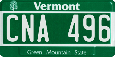 VT license plate CNA496