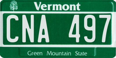 VT license plate CNA497