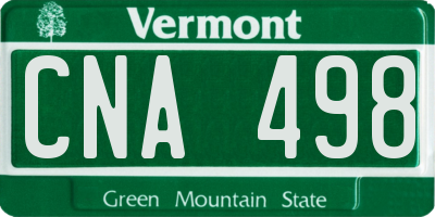 VT license plate CNA498