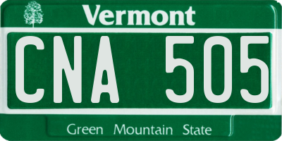 VT license plate CNA505