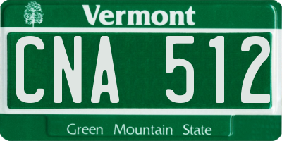 VT license plate CNA512