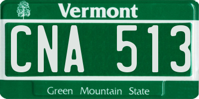 VT license plate CNA513