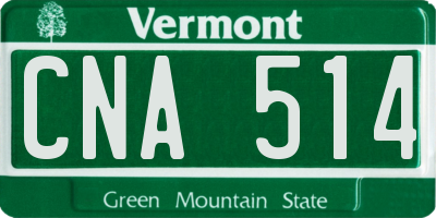 VT license plate CNA514