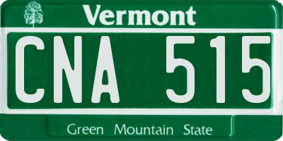 VT license plate CNA515
