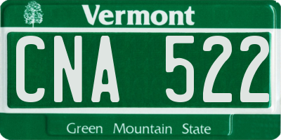 VT license plate CNA522