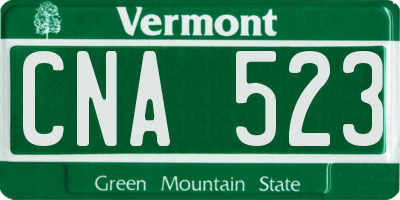 VT license plate CNA523
