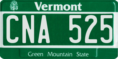 VT license plate CNA525
