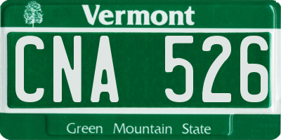 VT license plate CNA526