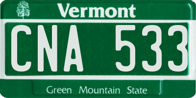 VT license plate CNA533