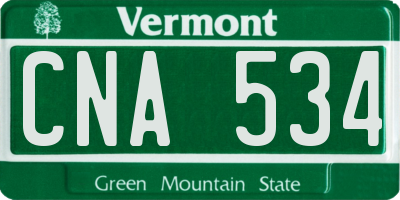 VT license plate CNA534