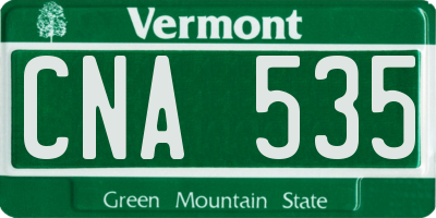 VT license plate CNA535