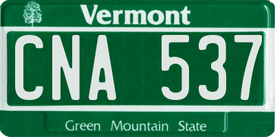 VT license plate CNA537