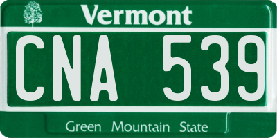 VT license plate CNA539