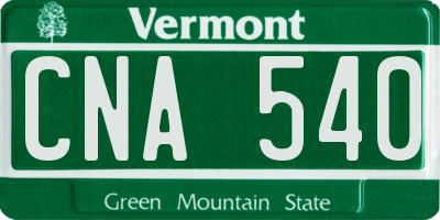 VT license plate CNA540