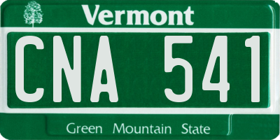 VT license plate CNA541