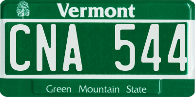 VT license plate CNA544