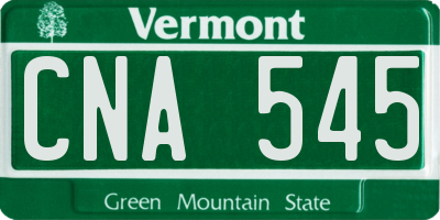 VT license plate CNA545