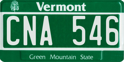 VT license plate CNA546