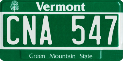 VT license plate CNA547