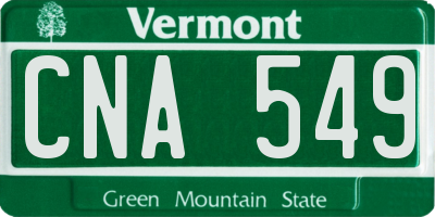VT license plate CNA549