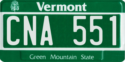 VT license plate CNA551