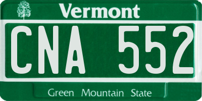 VT license plate CNA552