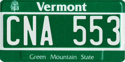 VT license plate CNA553