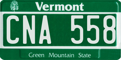 VT license plate CNA558
