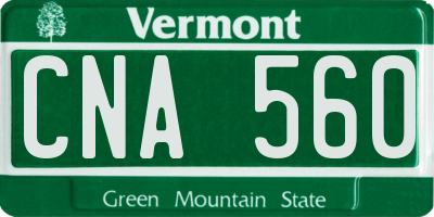VT license plate CNA560