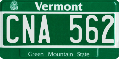 VT license plate CNA562
