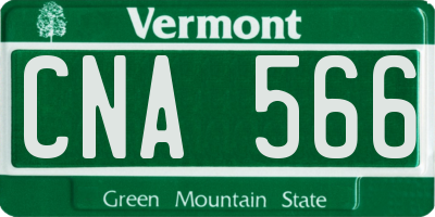 VT license plate CNA566