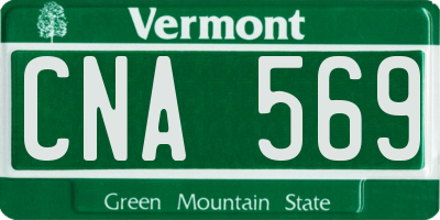 VT license plate CNA569